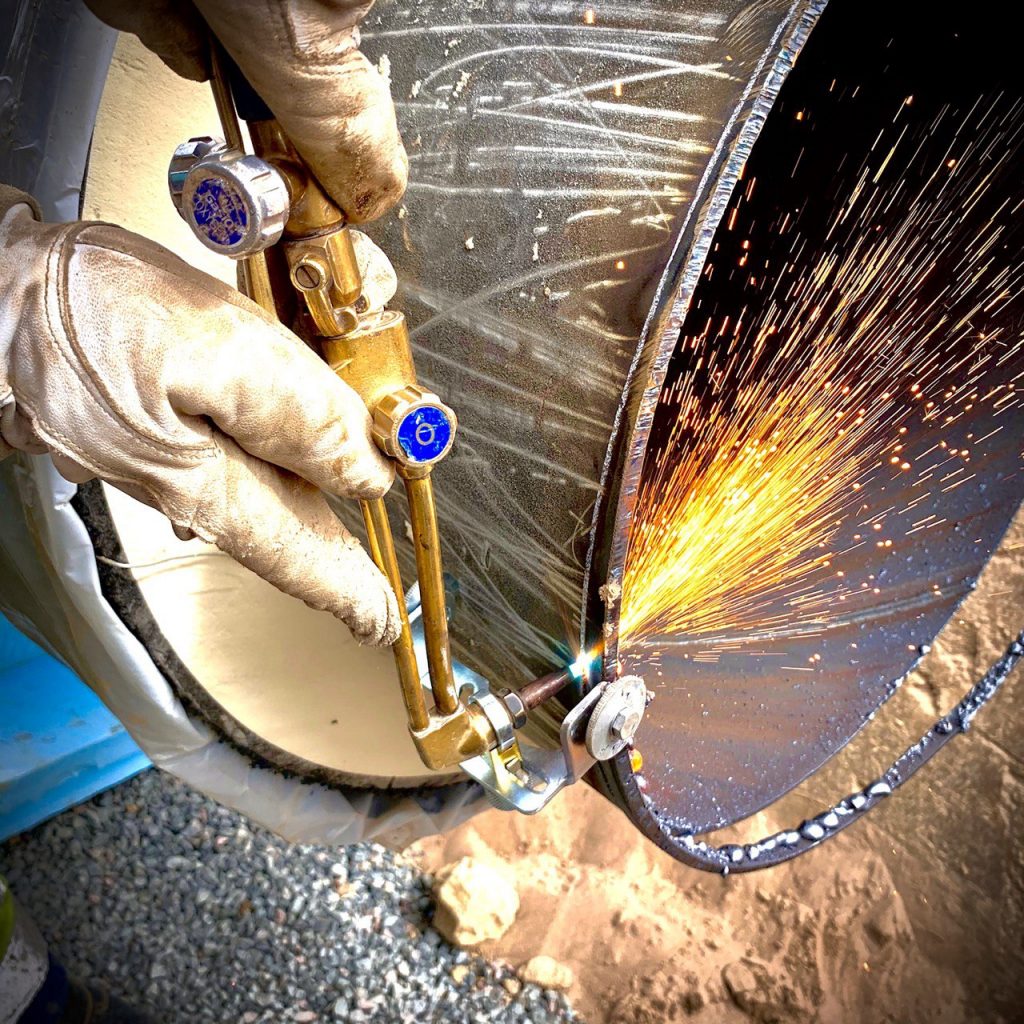 The pipe-cutting process is time-consuming but can be optimized with gas cutting and a fitter's skill